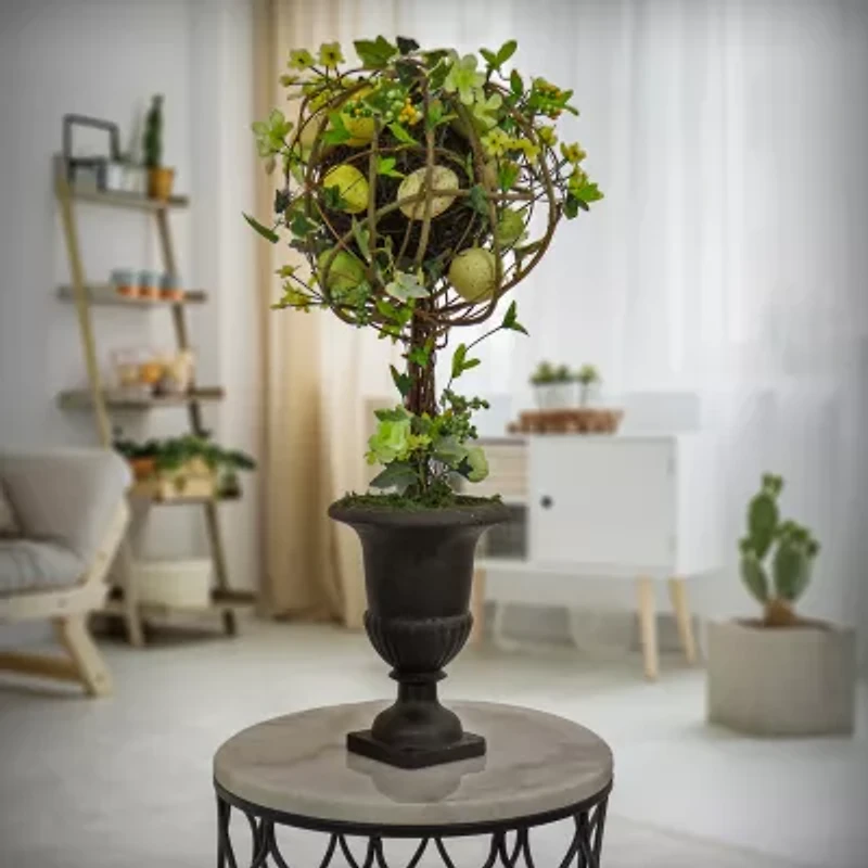 National Tree Co. Flowers And Eggs Ball Topiary Floral Arrangement