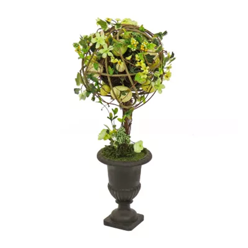 National Tree Co. Flowers And Eggs Ball Topiary Floral Arrangement