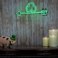 National Tree Co. Green Neon Style Shamrock Decoration Wall Sign