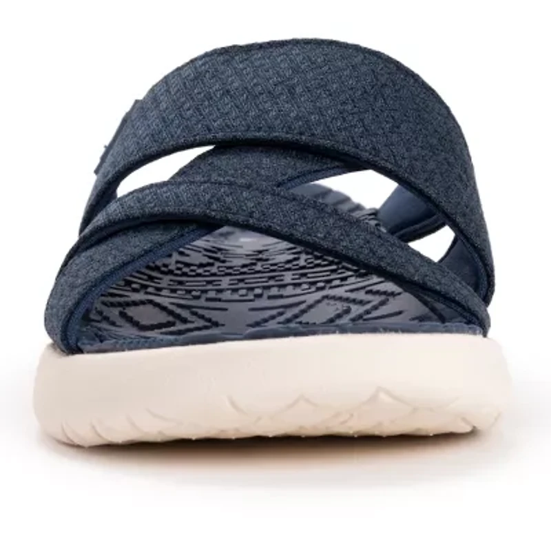 Muk Luks Womens Sassy Cross-Over Strap Sandals