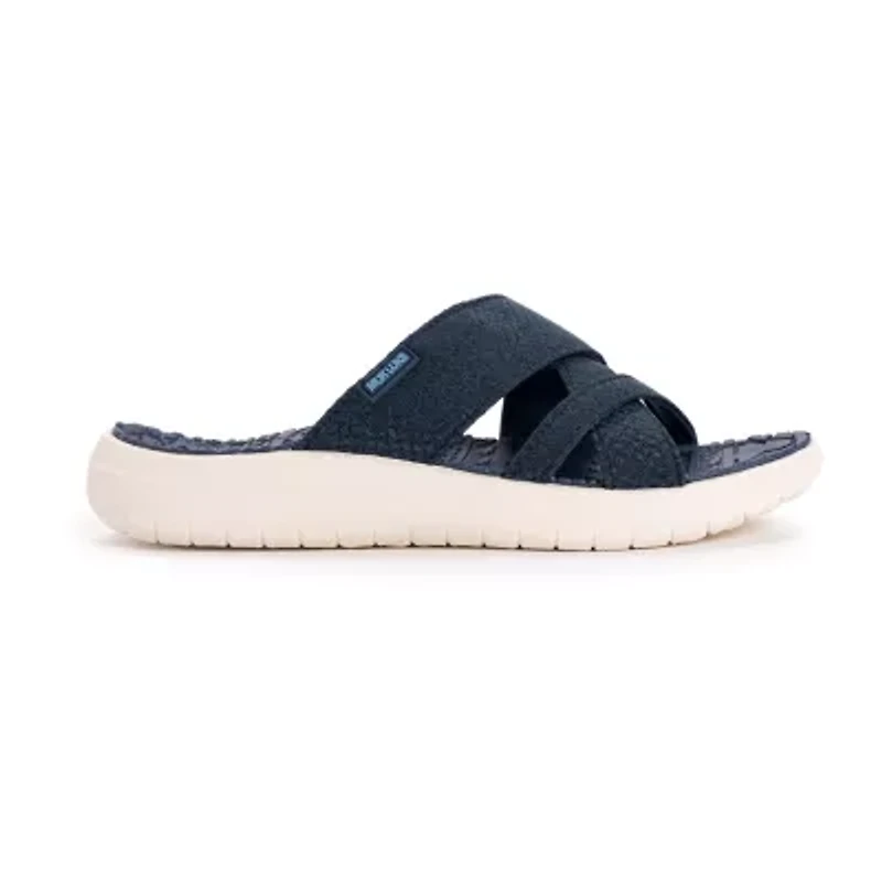 Muk Luks Womens Sassy Cross-Over Strap Sandals