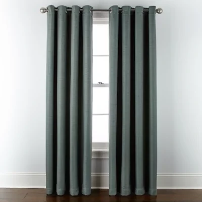 Linden Street Gwen Basketweave Grommet Top Light-Filtering Single Curtain Panel
