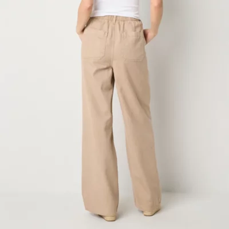 a.n.a Cotton Tencel Utility Womens Wide Leg Highest Rise Cargo Pant