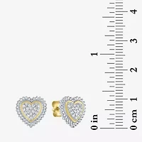 (G-H / I1-I2) 1/3 CT.T.W. Lab-Grown Diamond 10K Gold 11mm Heart Stud Earrings