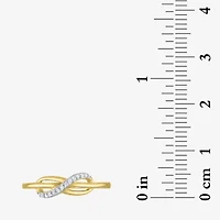 Diamond Accent (G-H / I1-I2) Womens Lab Grown White 10K Gold Infinity Cocktail Ring
