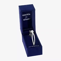 Sparkle Allure Womens Cubic Zirconia Pure Silver Over Brass Knot Bangle Bracelet