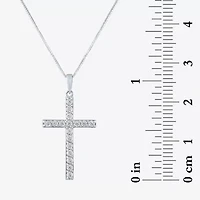 (G-H / Si2-I1) Womens 1/3 CT. T.W. Lab Grown White Diamond 10K Gold Cross 18 Inch Pendant Necklace
