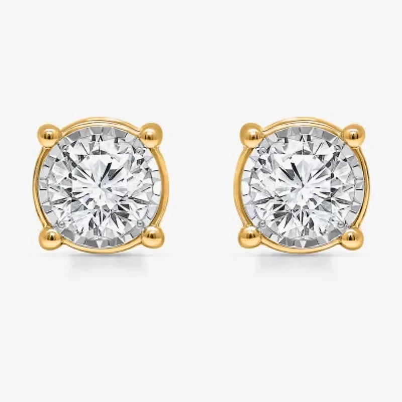 Tru Miracle 2 CT. T.W. Lab Grown White Diamond 10K Gold 6.7mm Round Stud Earrings