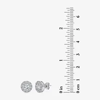 (I1/ I) 2 CT. T.W. Lab Grown White Diamond 10K White Gold 9.4mm Round Stud Earrings