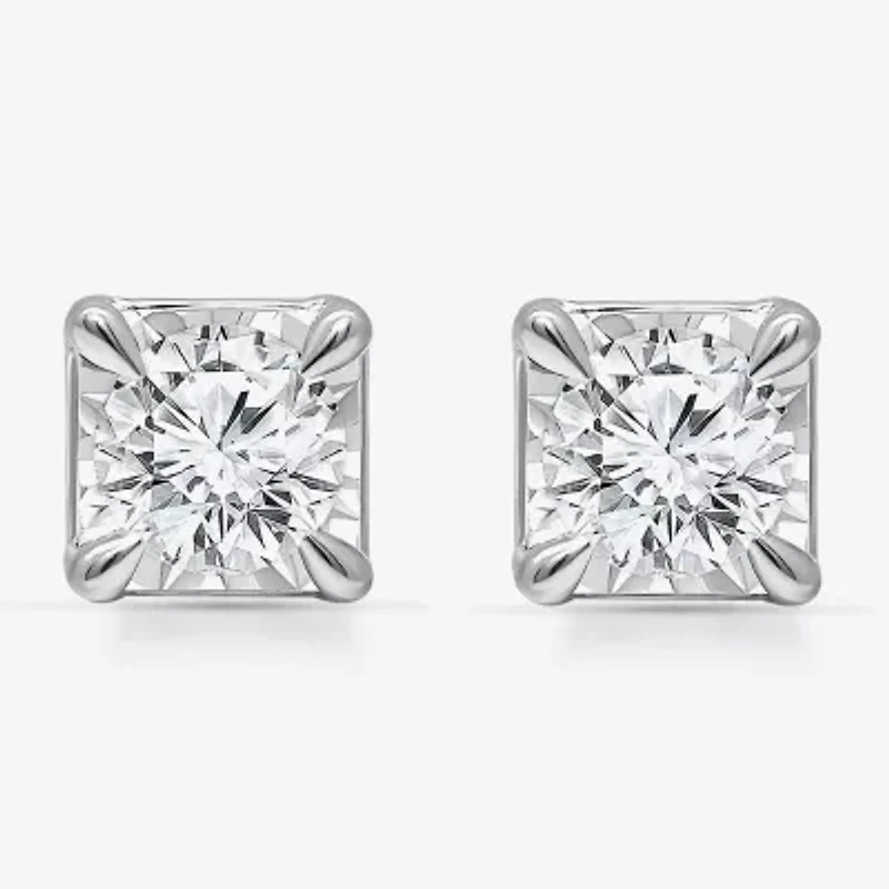 Tru Miracle 1 1/2 CT. T.W. Lab Grown White Diamond 10K White Gold 6.3mm Stud Earrings