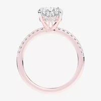 (G-H / Si1-Si2) Womens 2 1/4 CT. T.W. Lab Grown White Diamond 14K Gold Pear Side Stone Engagement Ring
