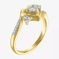 Promise My Love (G-H / Si2-I1) Womens 1/6 CT. T.W. Lab Grown Diamond 10K Gold Heart Side Stone Bypass  Ring