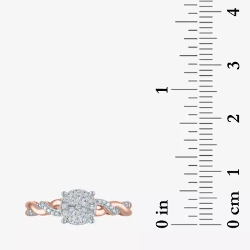 (G-H / Si2-I1) Womens 1/10 CT. T.W. Lab Grown White Diamond Sterling Silver Round Side Stone Promise Ring