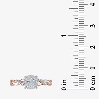 (G-H / Si2-I1) Womens 1/10 CT. T.W. Lab Grown White Diamond Sterling Silver Round Side Stone Promise Ring