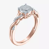 (G-H / Si2-I1) Womens 1/10 CT. T.W. Lab Grown White Diamond Sterling Silver Round Side Stone Promise Ring