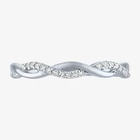 (G-H / Si2-I1) Womens 3MM 1/10 CT. T.W. Lab Grown White Diamond 10K Gold Wedding Band