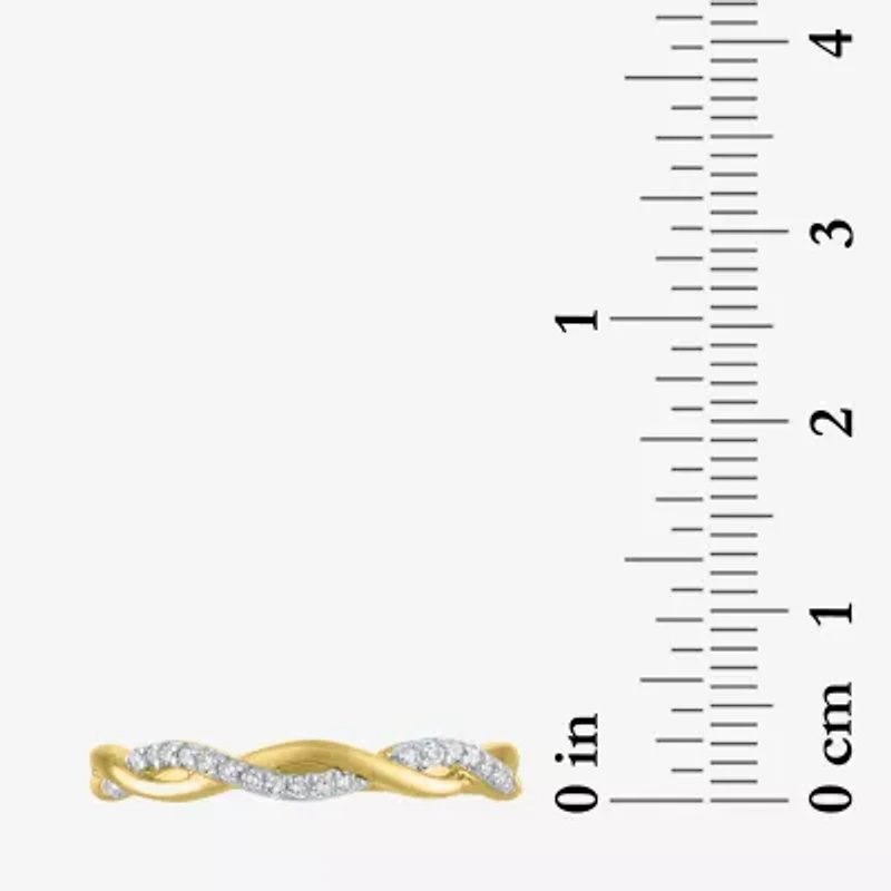 (G-H / Si2-I1) Womens 3MM 1/10 CT. T.W. Lab Grown White Diamond 10K Gold Wedding Band