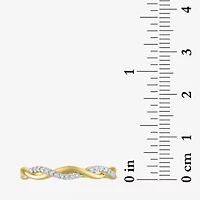 (G-H / Si2-I1) Womens 3MM 1/10 CT. T.W. Lab Grown White Diamond 10K Gold Wedding Band