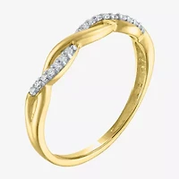 (G-H / Si2-I1) Womens 3MM 1/10 CT. T.W. Lab Grown White Diamond 10K Gold Wedding Band