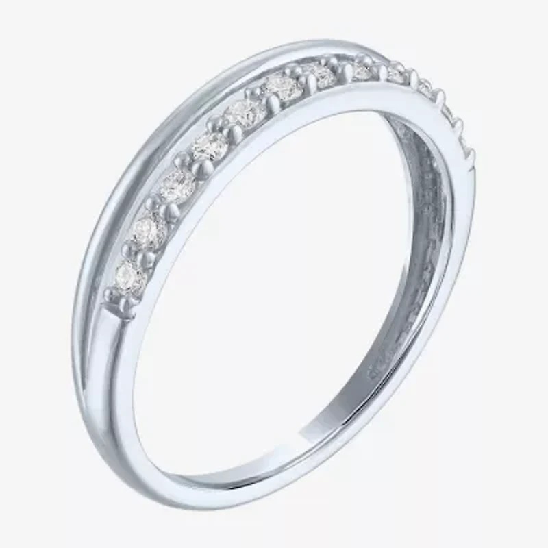 (G-H / Si2-I1) Womens 1/4 CT. T.W. Lab Grown White Diamond 10K Gold Band