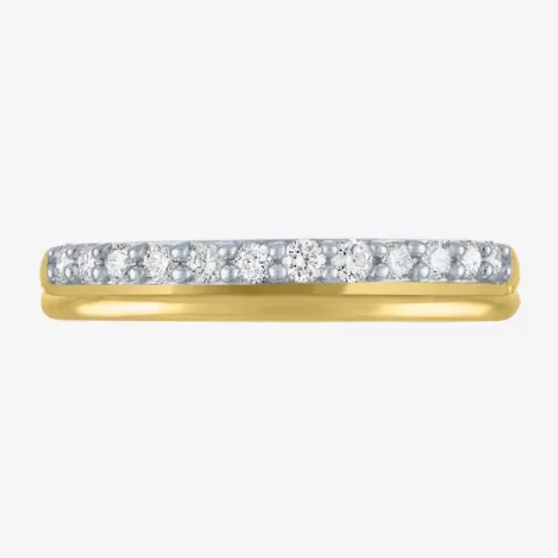 (G-H / Si2-I1) Womens 1/4 CT. T.W. Lab Grown White Diamond 10K Gold Band
