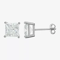 Womens Cubic Zirconia Sterling Silver Round 2 Pair Earring Set