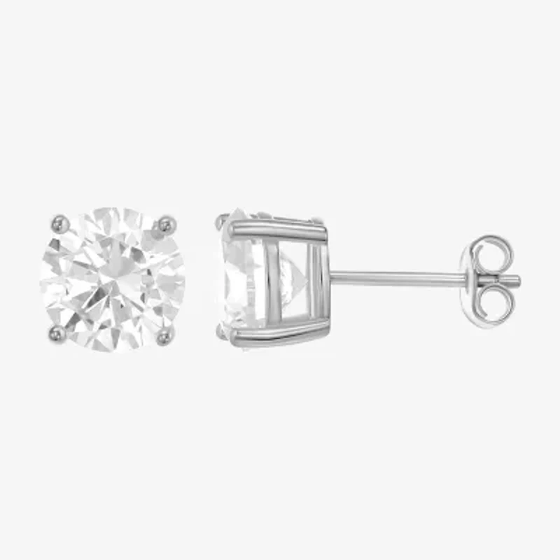 Womens Cubic Zirconia Sterling Silver Round 3 Pair Earring Set