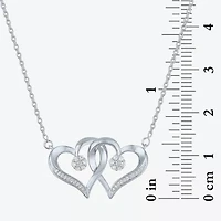 Diamond Blossom (G-H / Si2-I1) Womens 1/10 CT. T.W. Lab Grown White Diamond Sterling Silver Heart Pendant Necklace