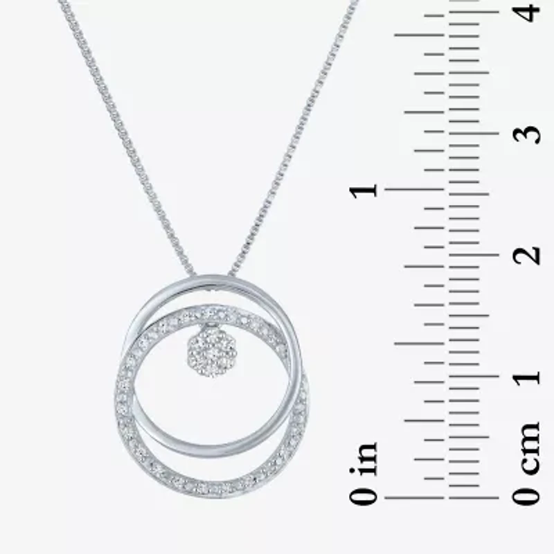 Diamond Blossom (G-H / Si2-I1) Womens 1/10 CT. T.W. Lab Grown White Diamond Sterling Silver 18 Inch Pendant Necklace