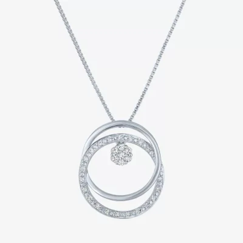 Diamond Blossom (G-H / Si2-I1) Womens 1/10 CT. T.W. Lab Grown White Diamond Sterling Silver 18 Inch Pendant Necklace