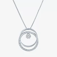 Diamond Blossom (G-H / Si2-I1) Womens 1/10 CT. T.W. Lab Grown White Diamond Sterling Silver 18 Inch Pendant Necklace