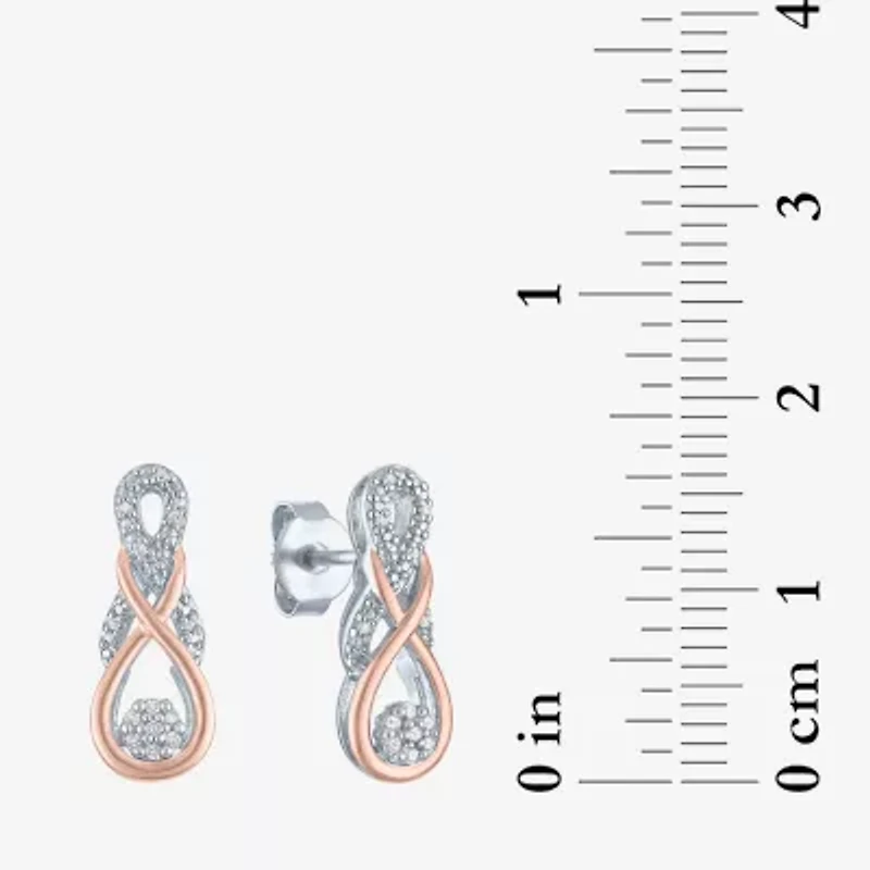 Diamond Blossom (G-H / I1-I2) Womens 1/10 CT. T.W. Lab Grown White Diamond 14K Rose Gold Over Silver Sterling Silver 2-pc. Jewelry Set