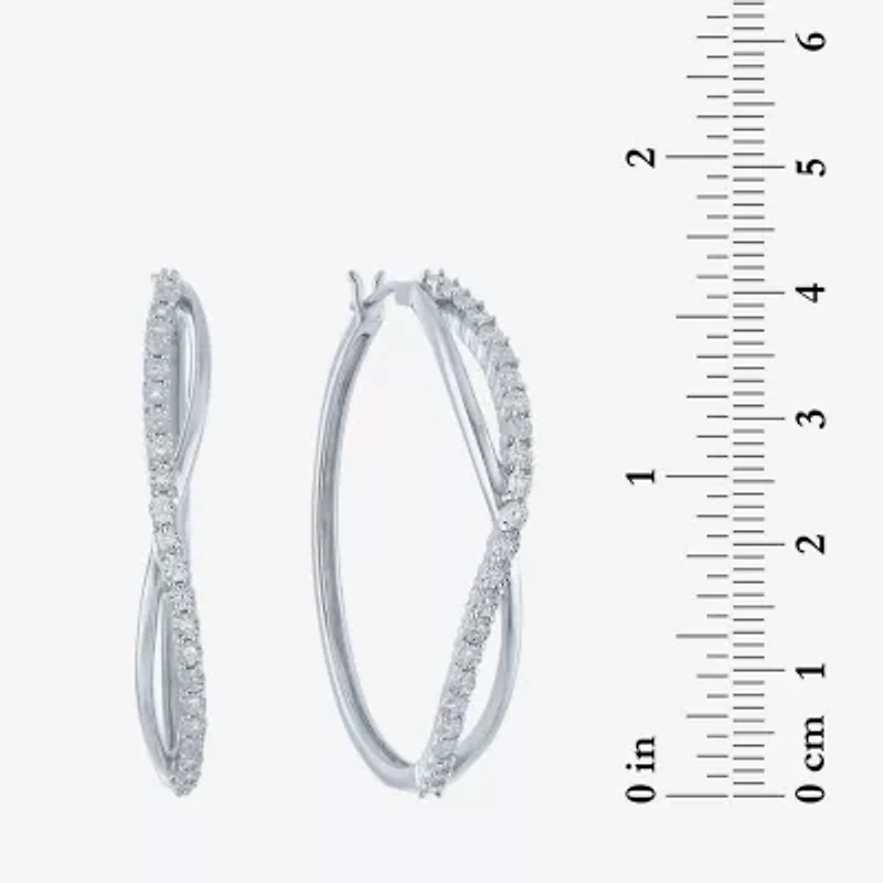 1/10 CT. T.W. Lab-Grown (G-H / I1-I2) Diamond Hoop Earrings Sterling Silver or 14K Gold Over