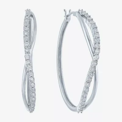 1/10 CT. T.W. Lab-Grown (G-H / I1-I2) Diamond Hoop Earrings Sterling Silver or 14K Gold Over