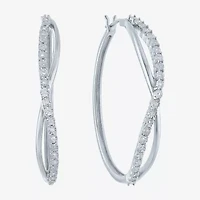 1/10 CT. T.W. Lab-Grown (G-H / I1-I2) Diamond Hoop Earrings Sterling Silver or 14K Gold Over