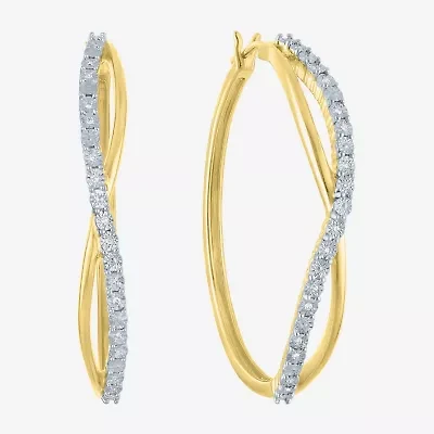 1/10 CT. T.W. Lab-Grown (G-H / I1-I2) Diamond Hoop Earrings Sterling Silver or 14K Gold Over
