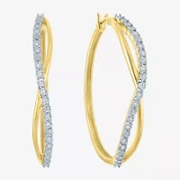 1/10 CT. T.W. Lab-Grown (G-H / I1-I2) Diamond Hoop Earrings Sterling Silver or 14K Gold Over