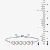 (G-H / Si2-I1) Womens 1/10 CT. T.W. Lab Grown White Diamond Sterling Silver Bolo Bracelet