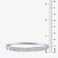 (G-H / I1-I2) Womens 1/2 CT. T.W. Lab Grown White Diamond Sterling Silver Bangle Bracelet