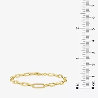(G-H / I1-I2) Womens 14K Gold Over Silver 8 Inch Paperclip Chain Bracelet