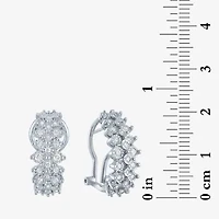 (G-H / I1-I2) Womens 1/2 CT. T.W. Lab Grown White Diamond Sterling Silver 21mm Hoop Earrings