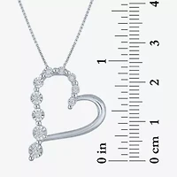 (G-H / Si2-I1) Womens 1/10 CT. T.W. Lab Grown White Diamond Sterling Silver Heart 18 Inch Pendant Necklace