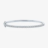 (G-H / I1-I2) Womens 1/2 CT. T.W. Lab Grown White Diamond 14K Gold Over Silver Bangle Bracelet