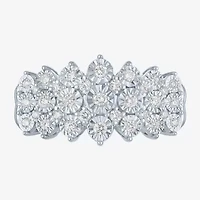 (G-H / I1-I2) Womens 1/2 CT. T.W. Lab Grown White Diamond Sterling Silver Cluster Band