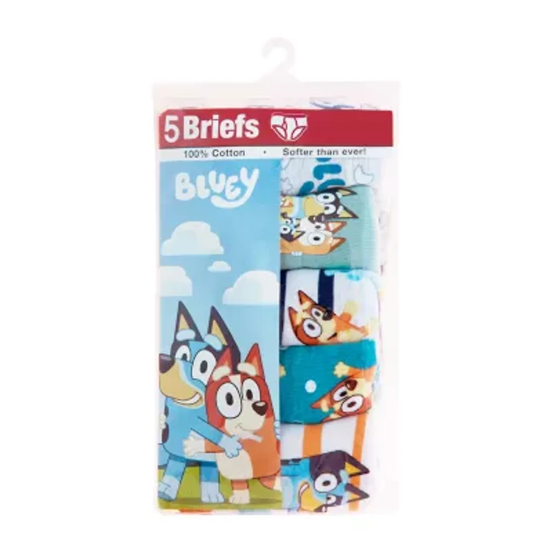Little & Big Kid Boys Bluey 5 Pack Briefs Bup4895