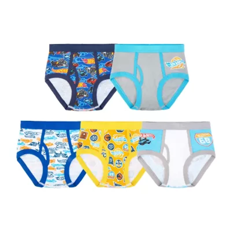 Hot Wheels Little & Big Kid Boys 5 Pack Briefs Bup2103