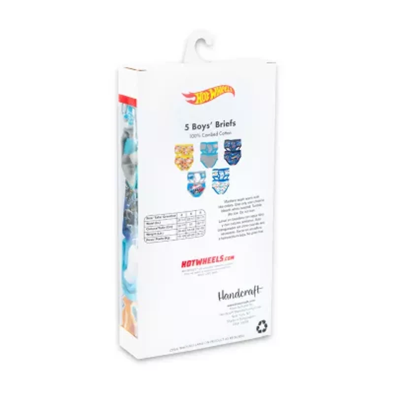 Hot Wheels Little & Big Kid Boys 5 Pack Briefs Bup2103