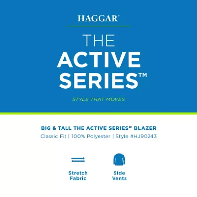 Haggar The Active Series Stretch Gabardine Mens Fabric Classic Fit Big and Tall Suit Jacket