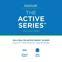 Haggar The Active Series Stretch Gabardine Mens Fabric Classic Fit Big and Tall Suit Jacket