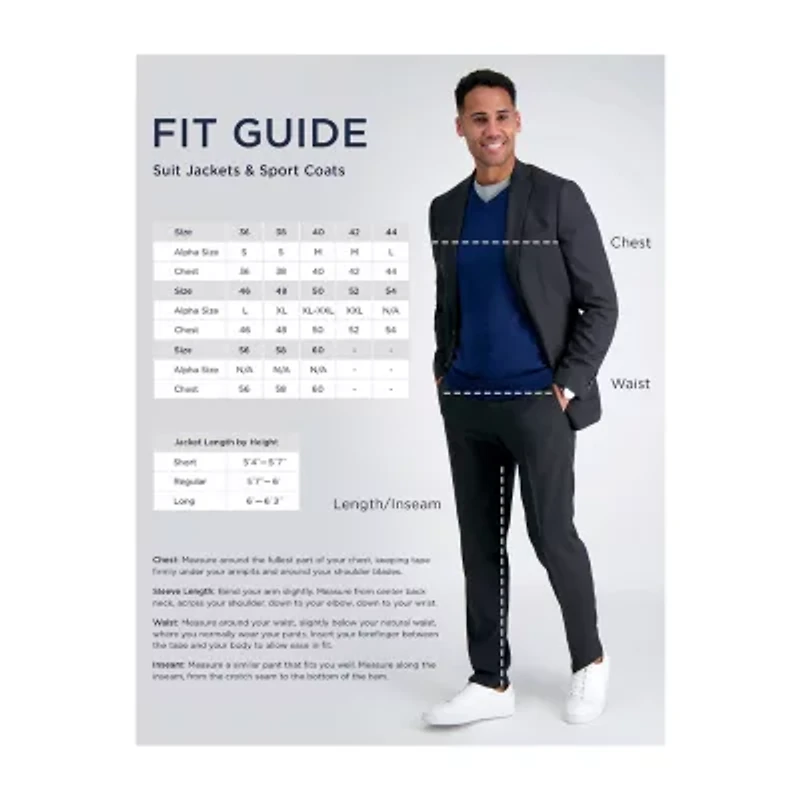 Haggar The Active Series Stretch Gabardine Mens Fabric Classic Fit Big and Tall Suit Jacket